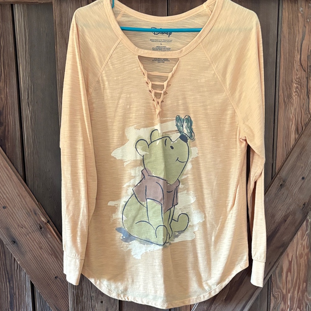 Disney Tan Long Sleeve Tee with Winnie the Pooh